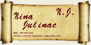 Nina Julinac vizit kartica
